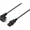 Sygonix SY-6733072 lukittava IEC C13 virtajohto, CEE 7/7 - IEC C13, 2 m, musta