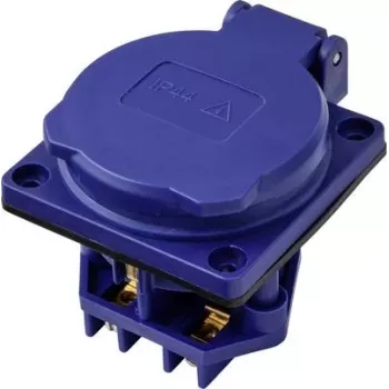 Sygonix SY-6746376 Schuko-pistorasia IP44 sininen