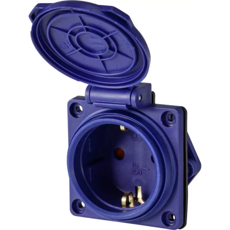 Sygonix SY-6746376 Schuko-pistorasia IP44 sininen