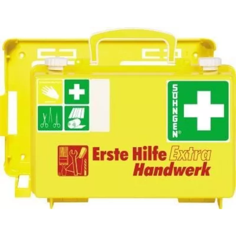 SÖHNGEN ensiapulaukku EXTRA HANDW DIN 13157 seinäkiinnitys ABS-kotelo oranssi O320125