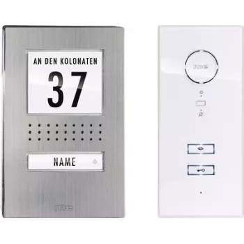 M-E MODERN-ELECTRONICS ADV 111 WW audio-ovipuhelinjärjestelmä johdollinen intercom-täysi sarja omakotitaloon, ruostumaton teräs, valkoinen (41137)