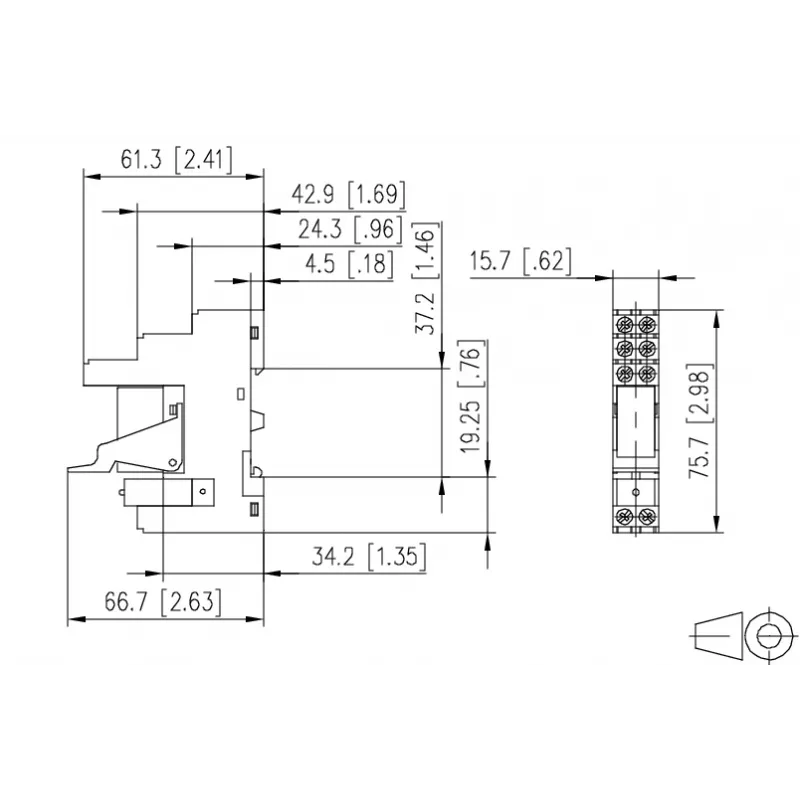METZ CONNECT 11051025 tehonrelemoduuli 24 V DC, 1 CO, 16 A, DIN-kisko, musta/oranssi