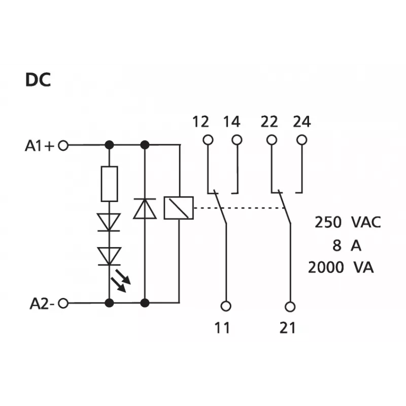 METZ CONNECT 11051025 tehonrelemoduuli 24 V DC, 1 CO, 16 A, DIN-kisko, musta/oranssi
