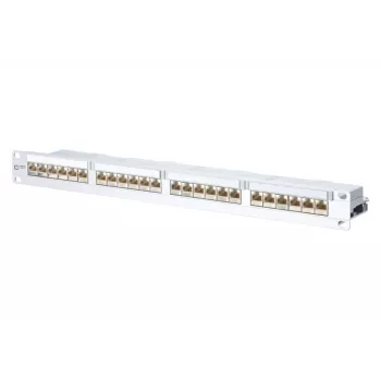 METZ CONNECT 130856-E-90 24-porttinen Cat.6A suojattu patch-paneeli, 1U, valkoinen