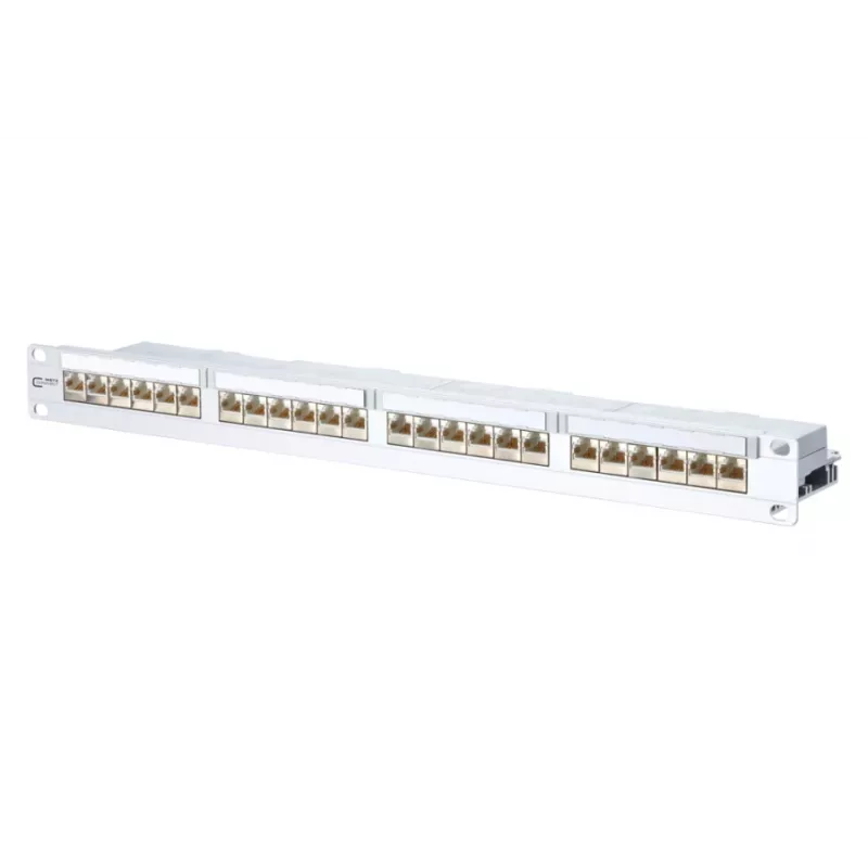 METZ CONNECT 130856-E-90 24-porttinen Cat.6A suojattu patch-paneeli, 1U, valkoinen