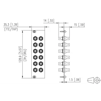 METZ BTR 15024A0112-E OpDAT REGpro 12xST SM/MM keramiikka harmaa etulevy 3U/7HP