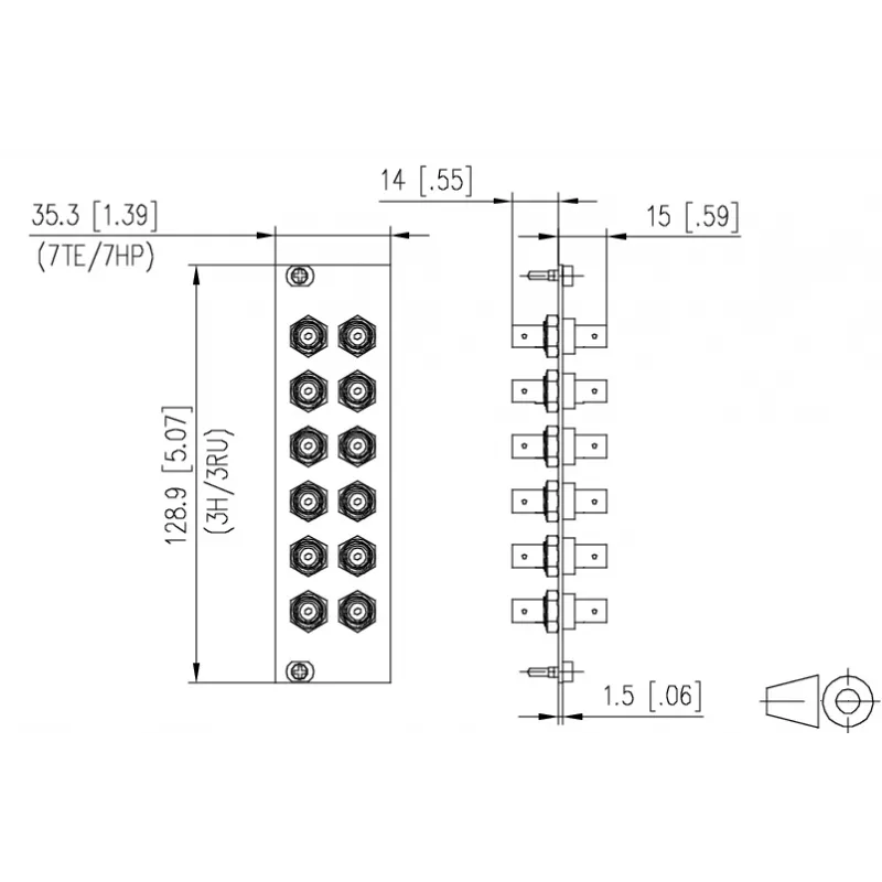METZ BTR 15024A0112-E OpDAT REGpro 12xST SM/MM keramiikka harmaa etulevy 3U/7HP