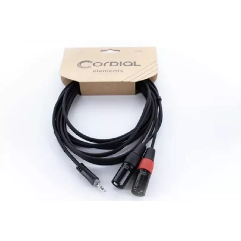 Cordial EY 3 WMM XLR Y-adapterikaapeli 3,5mm TRS plugi - 2x XLR plugi 3m 14872