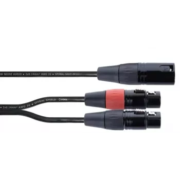Cordial EY 0,3 MFF XLR Y-adapterikaapeli - 1x XLR uros 2x XLR naaras, 0,3 m, musta 14881