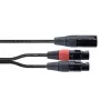 Cordial EY 0,3 MFF XLR Y-adapterikaapeli - 1x XLR uros 2x XLR naaras, 0,3 m, musta 14881