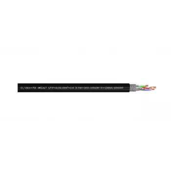 Cordial 15579 CAT 7a S/FTP patchkaapeli, RJ45, 3 m, musta, PUR-vaippa