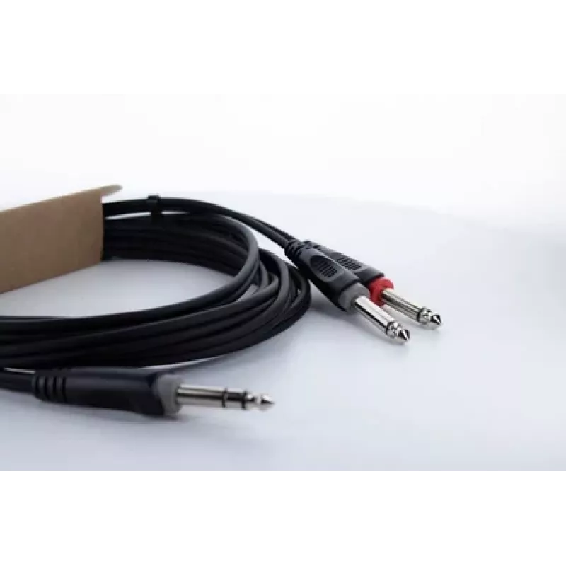 Cordial 14878 audio-Y-adapterikaapeli 6,3 mm stereo-jakki - 2x 6,3 mm mono-jakki 3 m musta