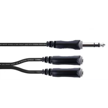 Cordial 14882 6,3 mm stereo-jakki Y-adapterikaapeli, 1x uros - 2x naaras, 0,3 m, musta PVC