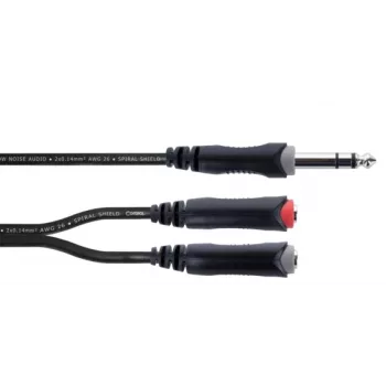Cordial 14890 audio Y-adapterikaapeli 6,3 mm stereo-jakki uros - 2x 6,3 mm mono-jakki naaras 0,30 m musta PVC kaksikaapeli
