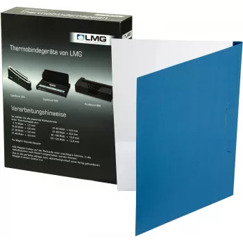 LMG lämpösidontakansio A4 3 mm sininen pellava 50 kpl BMDLEM-BL-R3