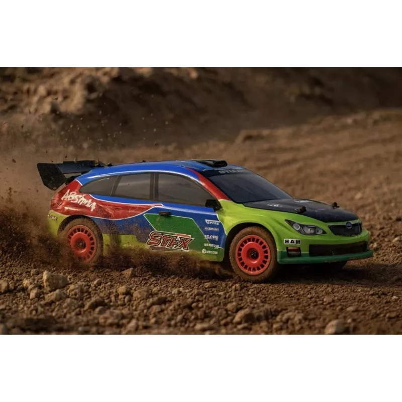 Absima 1:10 EP Rally STi-X Brushless 4WD RTR RC-auto akulla ja laturilla (12234)
