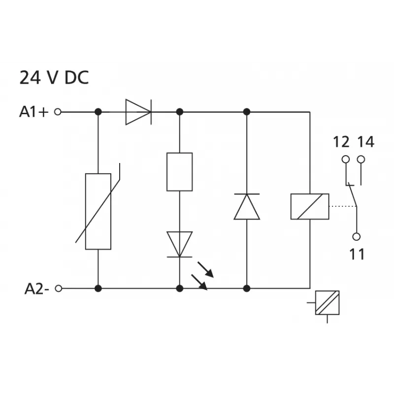 METZ CONNECT KRA-M6/21 liitäntärelemoduuli 24V AC/DC, 1 CO kosketin, 6A, valkoinen 11061525