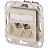 METZ CONNECT BTR E-DAT modul 8/8(8) UPk uppoasennettava datapistorasia, 2x RJ-45, CAT 6e, suojattu, helmenvalkoinen RAL 1013 1309121101-E