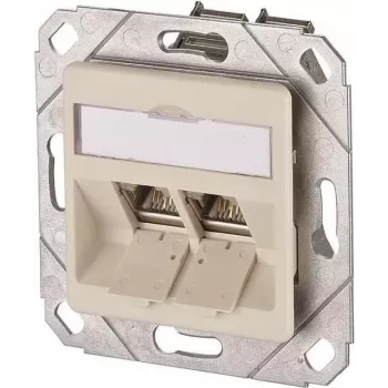 METZ CONNECT BTR E-DAT modul 8/8(8) UPk uppoasennettava datapistorasia, 2x RJ-45, CAT 6e, suojattu, helmenvalkoinen RAL 1013 1309121101-E