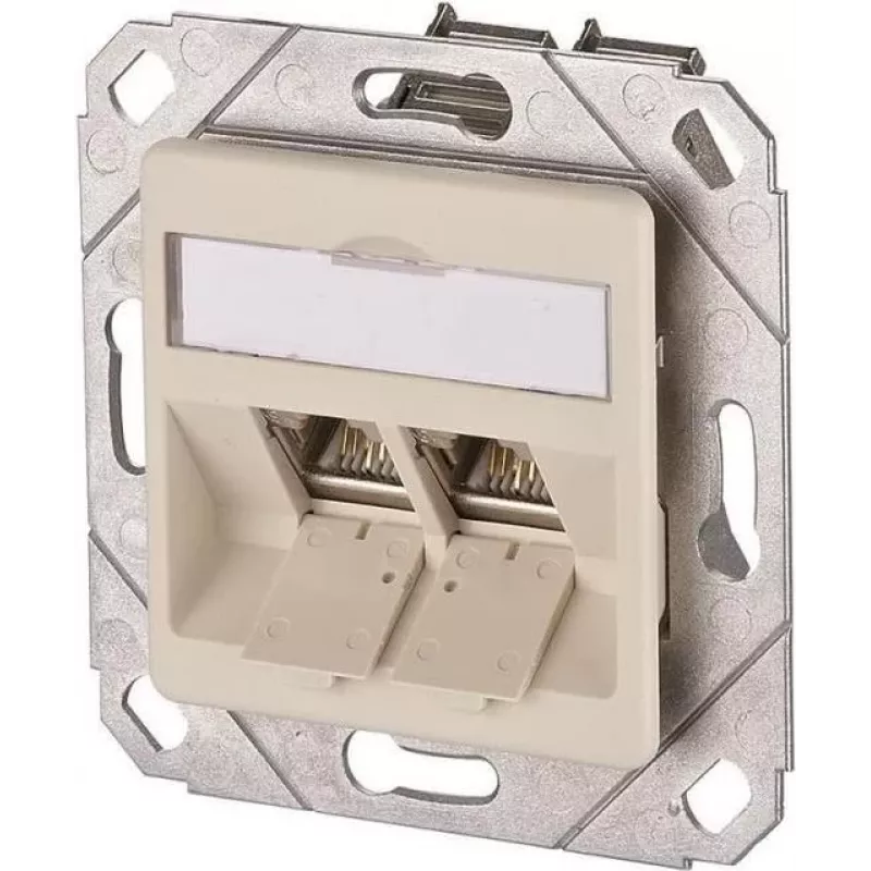 METZ CONNECT BTR E-DAT modul 8/8(8) UPk uppoasennettava datapistorasia, 2x RJ-45, CAT 6e, suojattu, helmenvalkoinen RAL 1013 1309121101-E