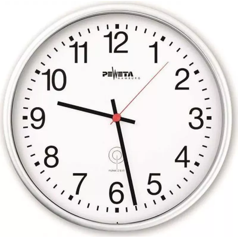 PEWETA radio-ohjattu seinäkello muovi valkoinen 30 cm (51.130.311)