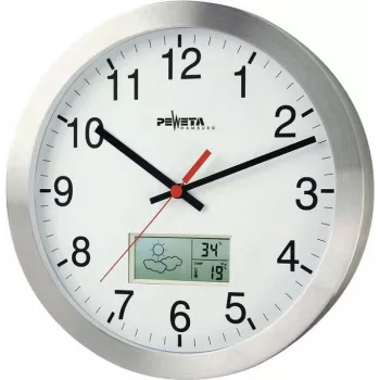 PEWETA radio-ohjattu seinäkello 51.161.315, valkoinen kellotaulu, 300 mm, DCF77