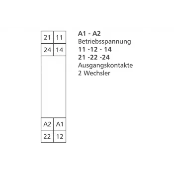 METZ CONNECT RM 21/21 230VAC liitäntärelemoduuli LED-valolla, 2 vaihtokosketinta, DIN-kisko 11050705
