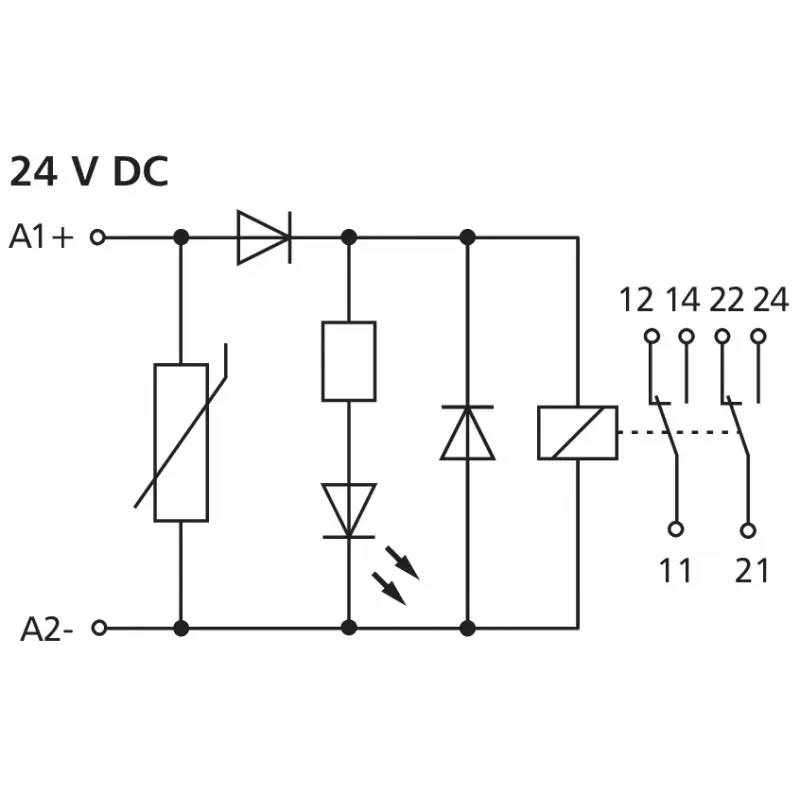 METZ CONNECT kytkentämoduuli 2-johdin KRA-M8/21-21 24DC (11061925)