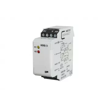 METZ CONNECT KRS-E08 3 24 V AC/DC liitäntärelemoduuli, 1 vaihtokosketin, 8 A, DIN-kisko 110673