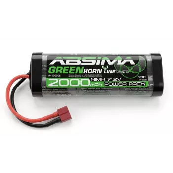 Absima Greenhorn NiMH akku 7,2V 2000mAh T-Plug Softcase RC-malleihin