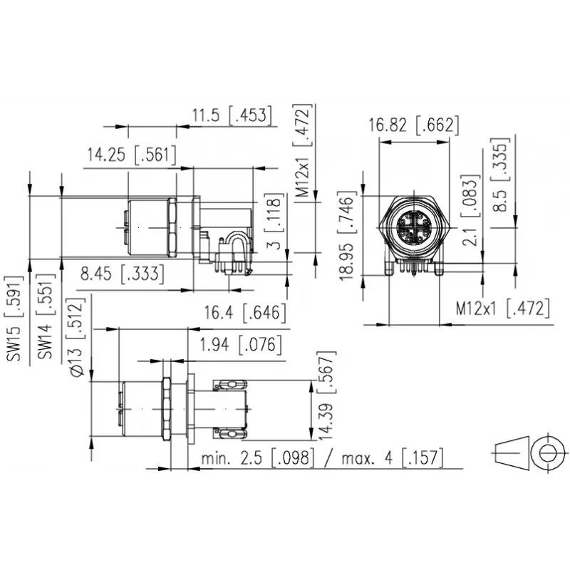 METZ MMT471A315-0004 PCB-liitin, 8-napainen, 2,54 mm jako, THT, suora
