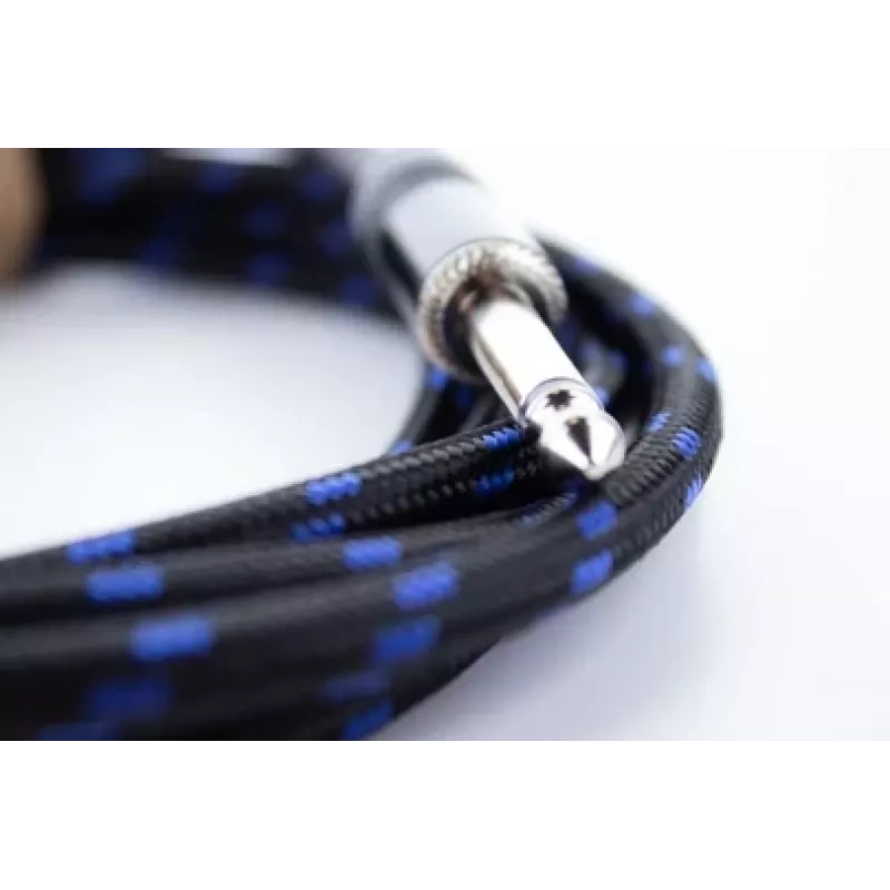 Cordial 14770 mono-äänikaapeli 6,3 mm TS - 6,3 mm TS 5 m musta/sininen tekstiili