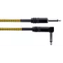 Cordial 14776 instrumenttikaapeli 6,3 mm mono plugi - 6,3 mm mono plugi, 3 m, musta/keltainen tekstiili