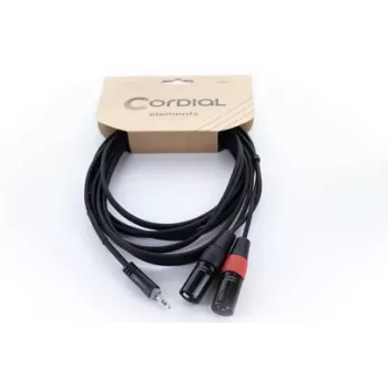 Cordial EY 1.5 WMM XLR Y-adapterikaapeli - 3,5 mm TRS - 2x XLR plugi, 1,5 m 14871