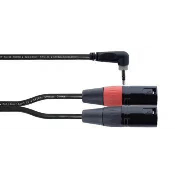 Cordial EY 3 WRMM XLR Y-adapterikaapeli 3 m musta - 3,5 mm TRS plugi - 2x XLR 3-napainen plugi, OFC, spiraalisuojaus 14875