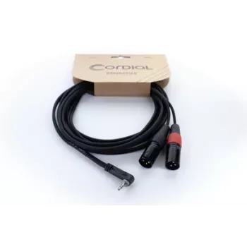 Cordial EY 3 WRMM XLR Y-adapterikaapeli 3 m musta - 3,5 mm TRS plugi - 2x XLR 3-napainen plugi, OFC, spiraalisuojaus 14875