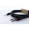 Cordial 14876 audio-Y-adapterikaapeli 6,3 mm stereo plugi - 2x 6,3 mm mono plugi 1 m musta