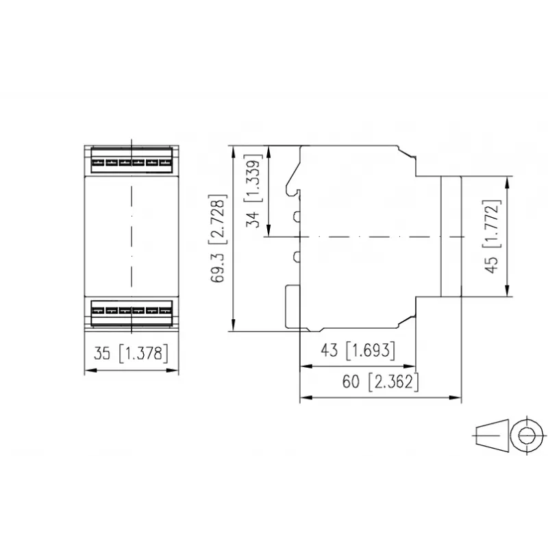 METZ Connect vaihevalvontarele 3x 200-480 V AC, 2 vaihtokosketinta, DIN-kisko 11027170