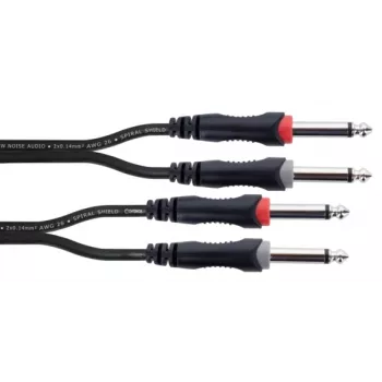 Cordial 14846 twin mono plugi audiokaapeli 6 m musta - dual 6,3 mm TS - dual 6,3 mm TS