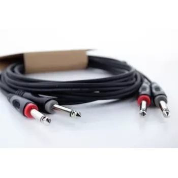 Cordial 14846 twin mono plugi audiokaapeli 6 m musta - dual 6,3 mm TS - dual 6,3 mm TS