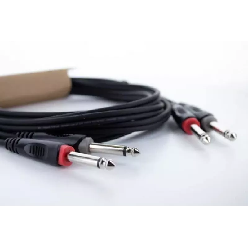 Cordial 14846 twin mono plugi audiokaapeli 6 m musta - dual 6,3 mm TS - dual 6,3 mm TS