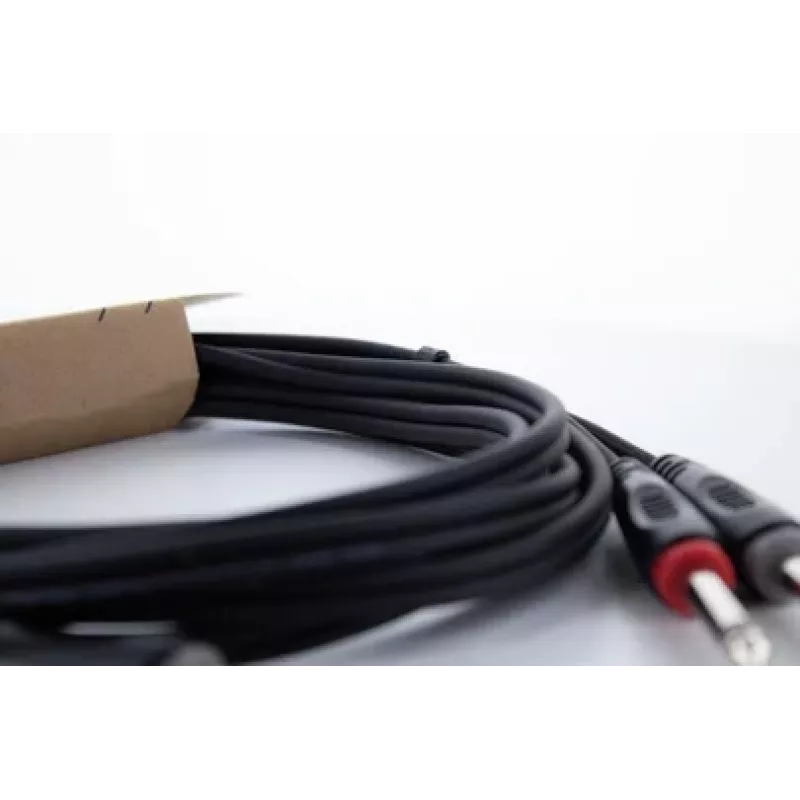 Cordial 14846 twin mono plugi audiokaapeli 6 m musta - dual 6,3 mm TS - dual 6,3 mm TS