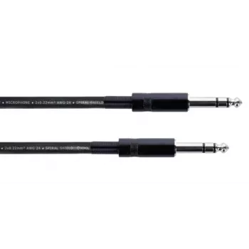 Cordial 14818 audio-liitäntäkaapeli 6,3 mm plugi stereo - 6,3 mm plugi stereo, 6 m, musta PVC, twisted pair