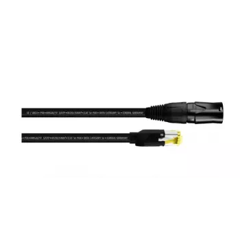 Cordial 15549 CAT 5e S/UTP patch-kaapeli, RJ45, 3 m, musta, PUR-vaippa, Gigabit Ethernet