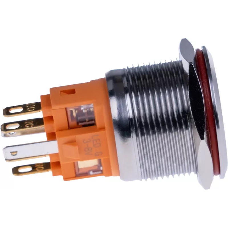 JOY-IT BUTTON22B-M-GR painike (sulkeva), 22mm, 250V AC 7A, 1 NO, IP67, IK10, vihreä