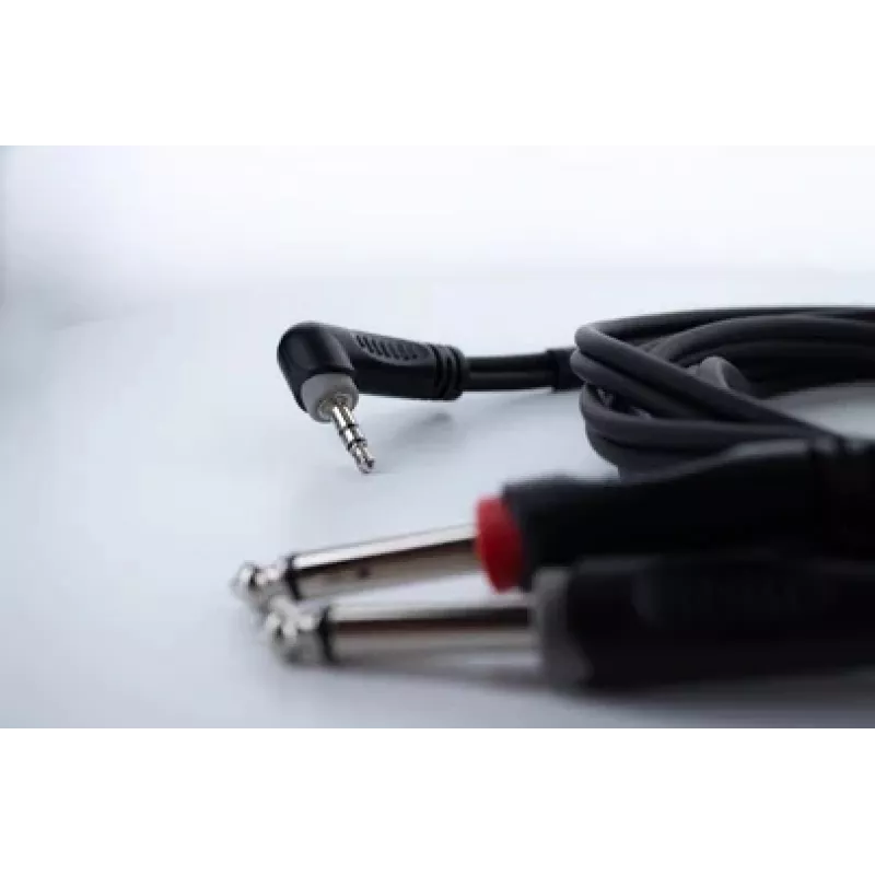 Cordial 14866 audio Y-adapterikaapeli 3,5 mm stereo 2x 6,3 mm mono 1 m musta