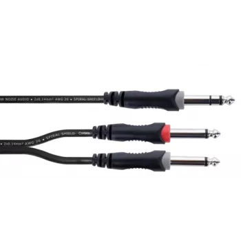 Cordial 14877 audio Y-adapterikaapeli 6,3 mm stereo-plugi 2x 6,3 mm mono-plugi 1,5 m musta PVC kaksoiskaapeli