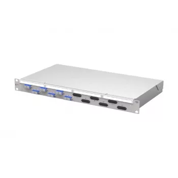 METZ CONNECT VIK 6xSC-D OS2 kuitu-patch-paneeli, 1U räkkiasennus, 12 kuitua, single-mode, vaaleanharmaa 150450E206-F