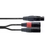 Cordial EY 0,3 m XLR Y-adapterikaapeli - 1x XLR naaras 2x XLR uros, musta 14880