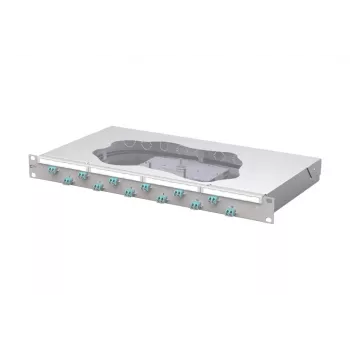 METZ CONNECT OpDAT fix kuitujatko-patch-paneeli 12xLC-D OM3, 1U, 24 kuitua, vaaleanharmaa 1504557712-F